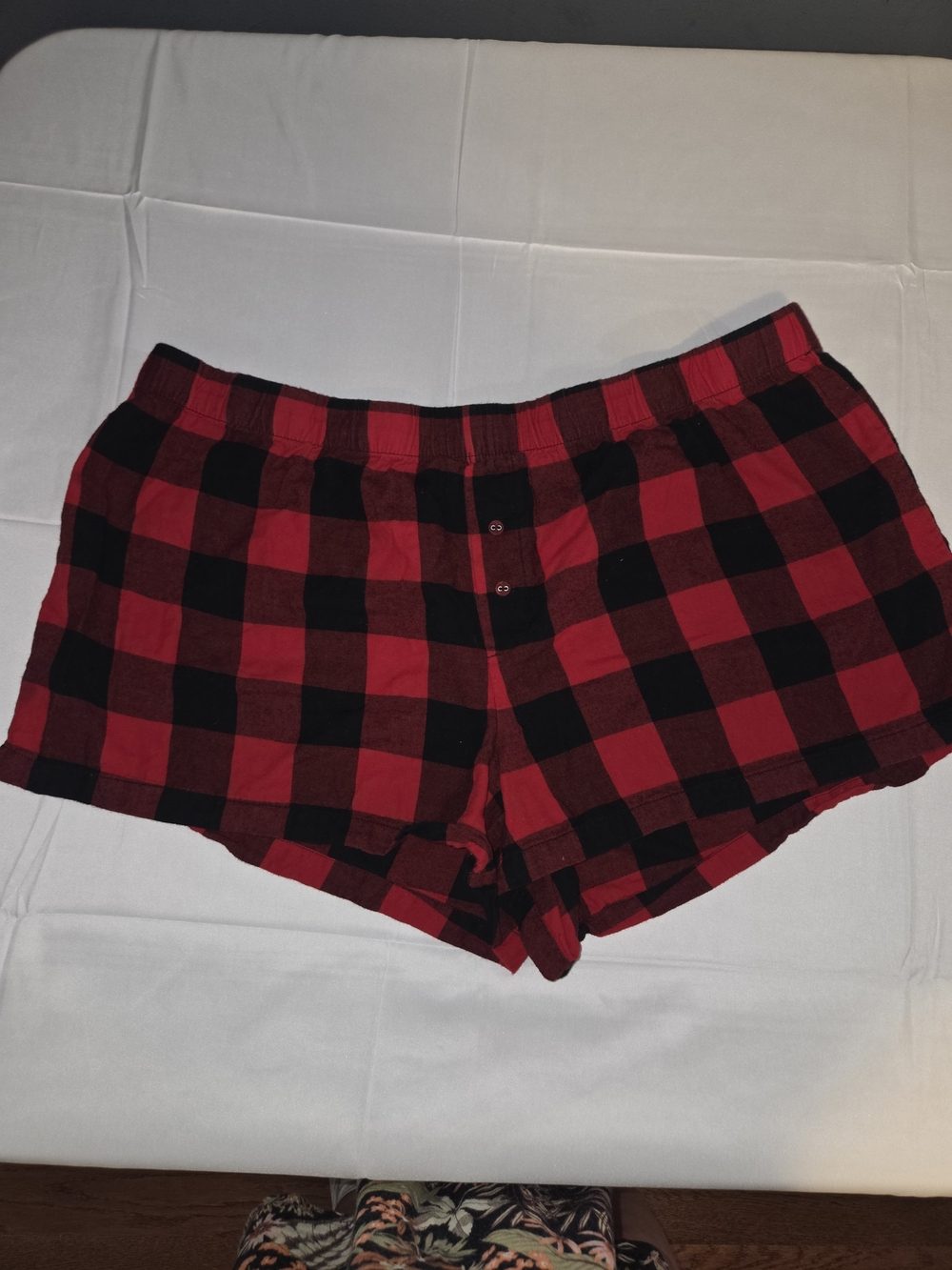 stars above Red & Black Buffalo Plaid Sleep Shorts